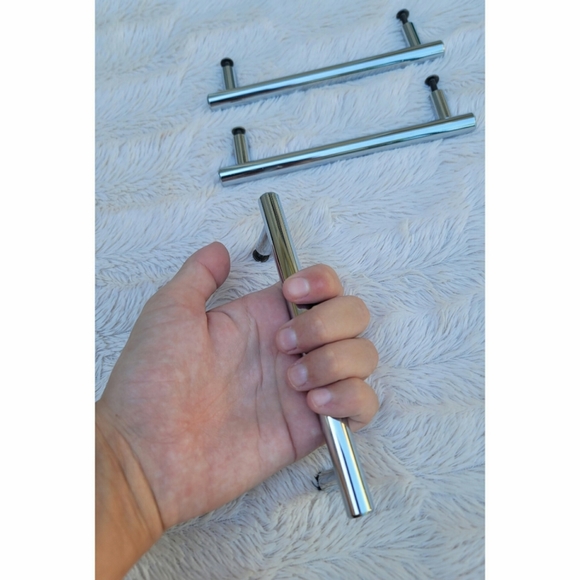 3 NEW contemporary silver metal cabinet bar pulls - Picture 13 of 16